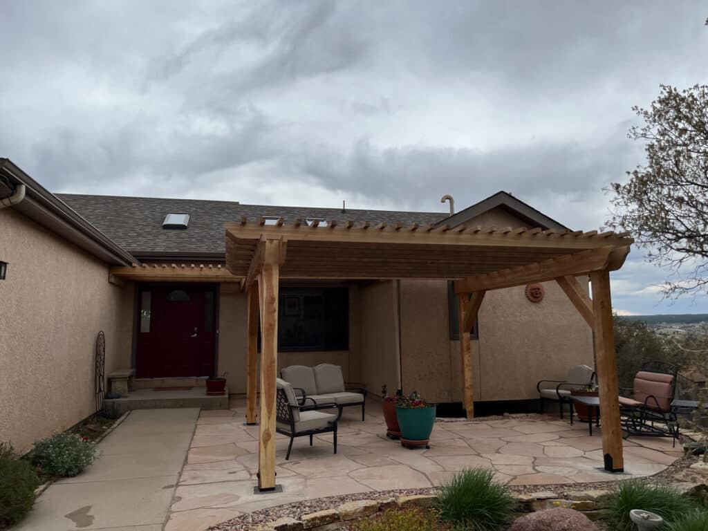 Cedar Pergola - Footprint Decks and Design proudly serves Colorado Springs, Monument, Castlerock, Denver, Peyton, and Black Forrest.