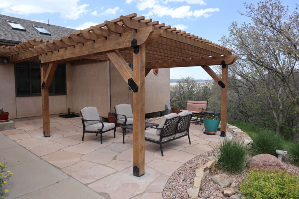 Cedar Pergola - Footprint Decks and Design proudly serves Colorado Springs, Monument, Castlerock, Denver, Peyton, and Black Forrest.