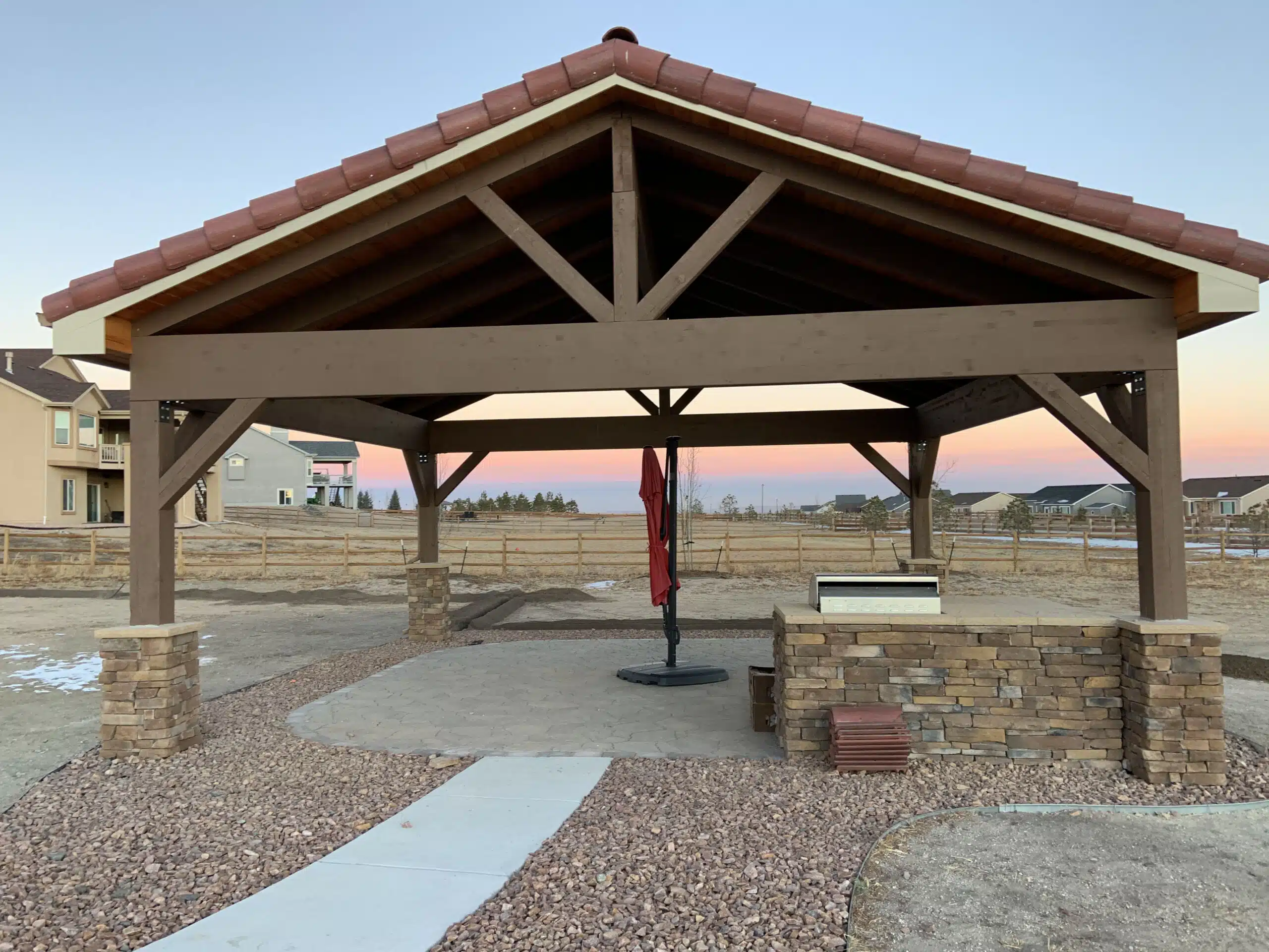 Custom Built Pavilion - Footprint Decks and Design proudly serves Colorado Springs, Monument, Castlerock, Denver, Peyton, and Black Forrest.