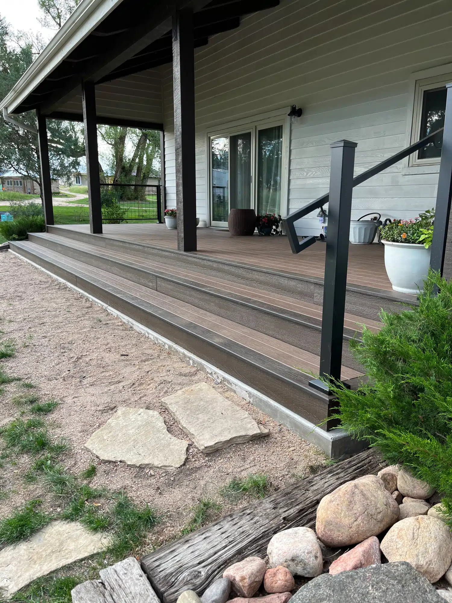 Custom Built Modern Style Deck - Footprint Decks and Design proudly serves Colorado Springs, Monument, Castlerock, Denver, Peyton, and Black Forrest.