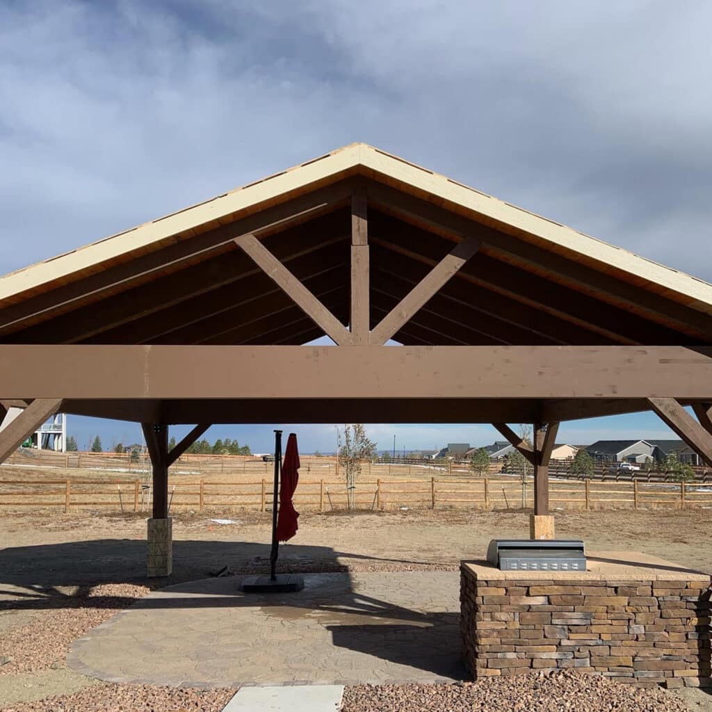 Modernized Pavilion-- Footprint Decks and Design proudly serves Colorado Springs, Monument, Castlerock, Denver, Peyton, and Black Forrest.