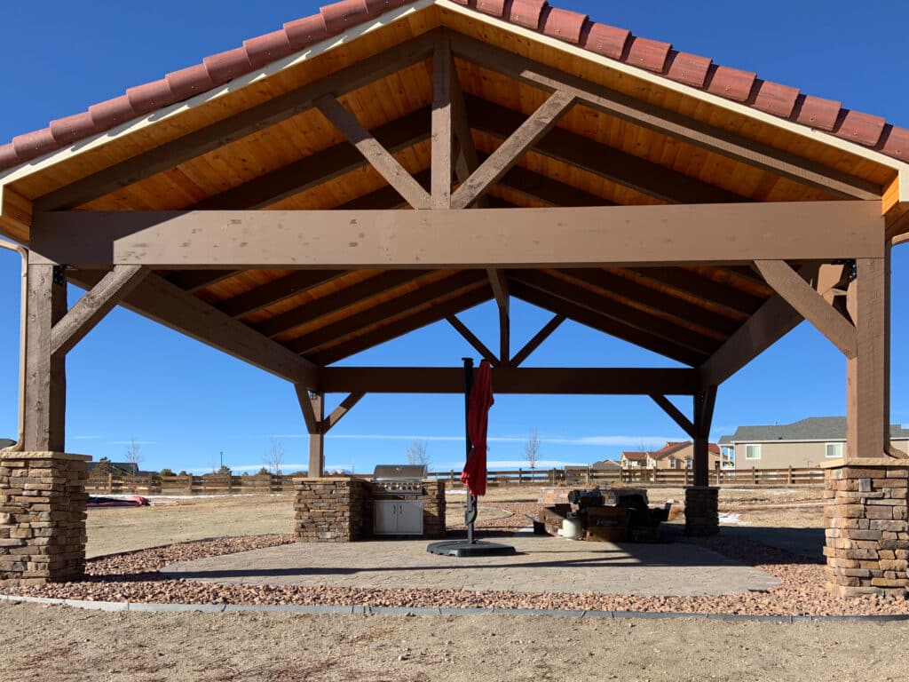 Traditional Pavilion - Footprint Decks and Design proudly serves Colorado Springs, Monument, Castlerock, Denver, Peyton, and Black Forrest.