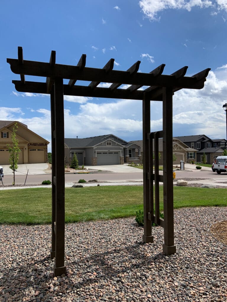 Contemporary Arbor Pergola -Footprint Decks and Design proudly serves Colorado Springs, Monument, Castlerock, Denver, Peyton, and Black Forrest.