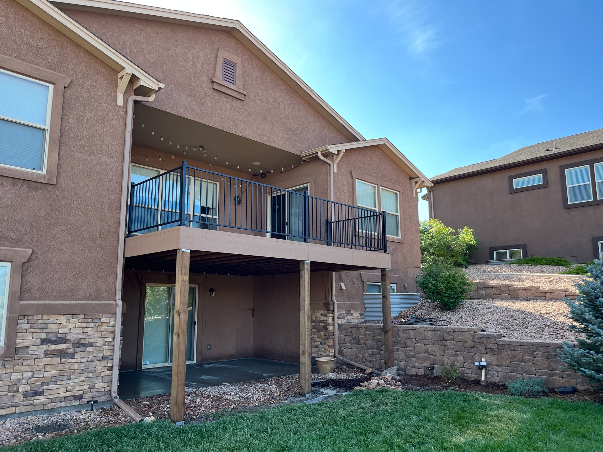 Muti-Level Stucco Deck - Footprint Decks and Design proudly serves Colorado Springs, Monument, Castlerock, Denver, Peyton, and Black Forrest.