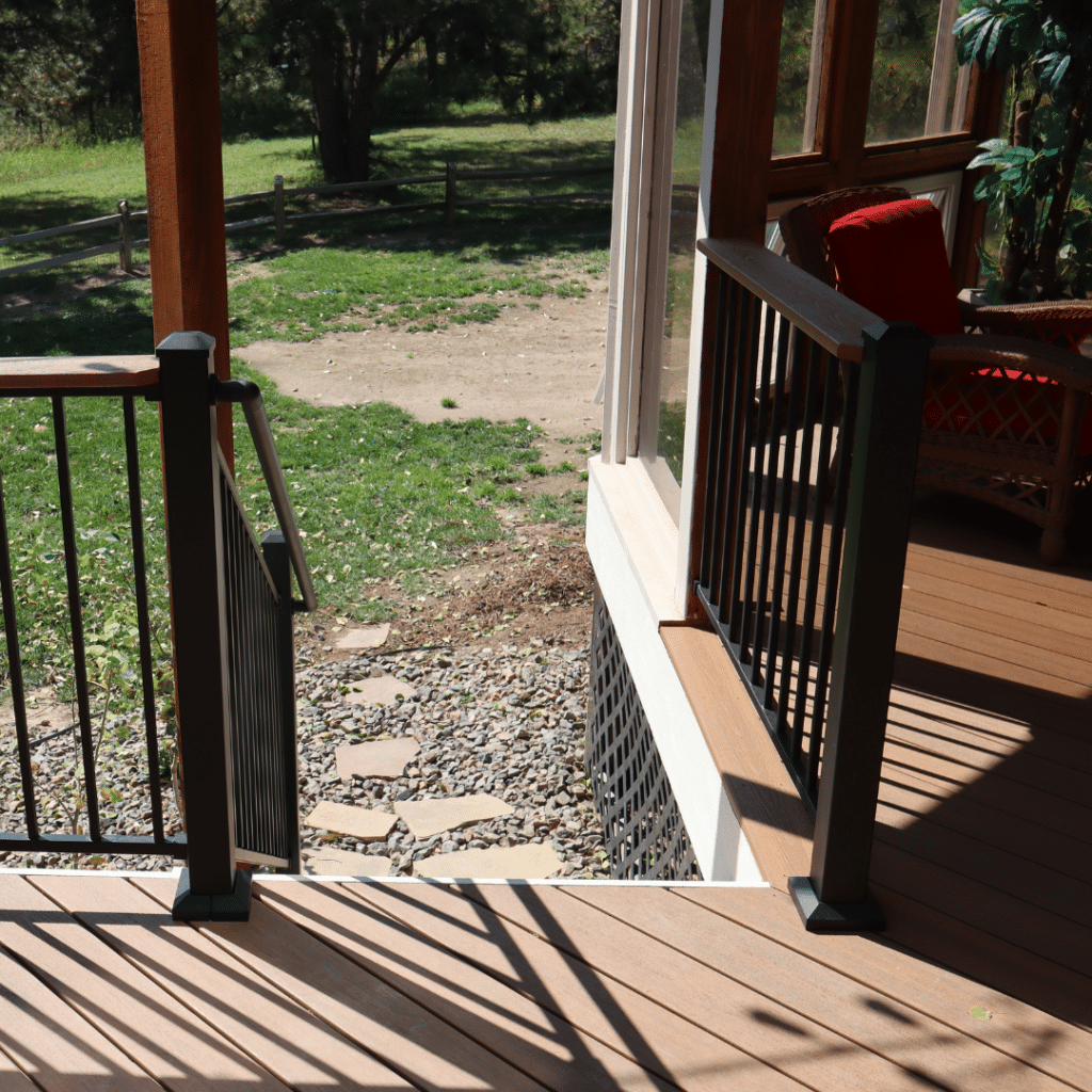 Custom Built Deck and Railing - Footprint Decks and Design proudly serves Colorado Springs, Monument, Castlerock, Denver, Peyton, and Black Forrest.