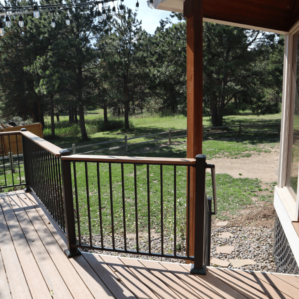 Custom Built Deck and Railing - Footprint Decks and Design proudly serves Colorado Springs, Monument, Castlerock, Denver, Peyton, and Black Forrest.