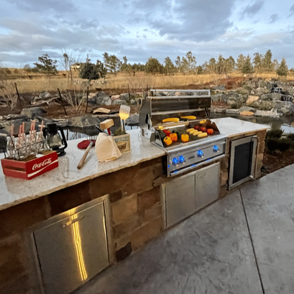 Outdoor Kitchens Parade of Homes- Footprint Decks and Design proudly serves Colorado Springs, Monument, Castlerock, Denver, Peyton, and Black Forrest.