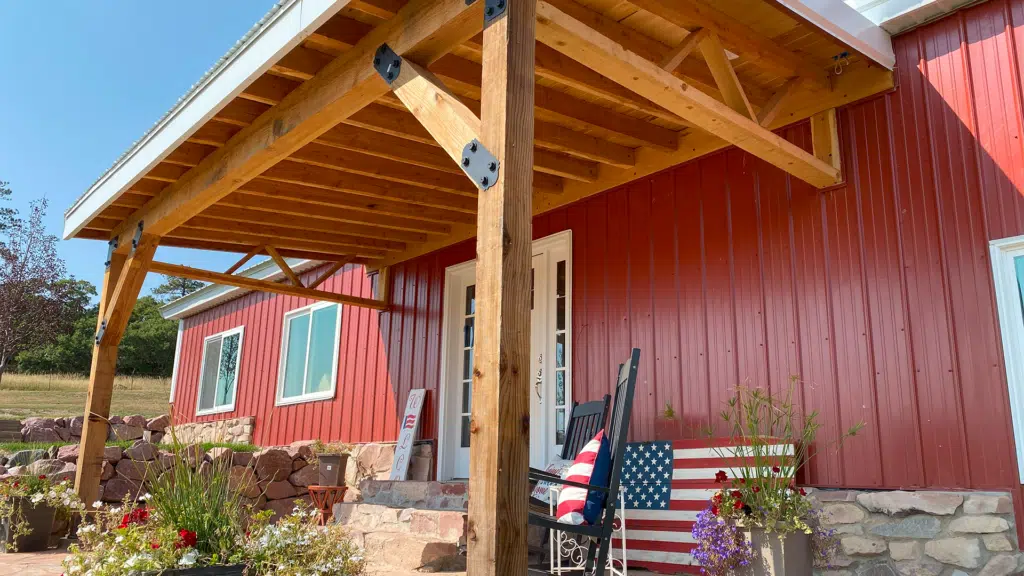 Rustic Patio Cover- Gallery- Footprint Decks and Design proudly serves Colorado Springs, Monument, Castlerock, Denver, Peyton, and Black Forrest.