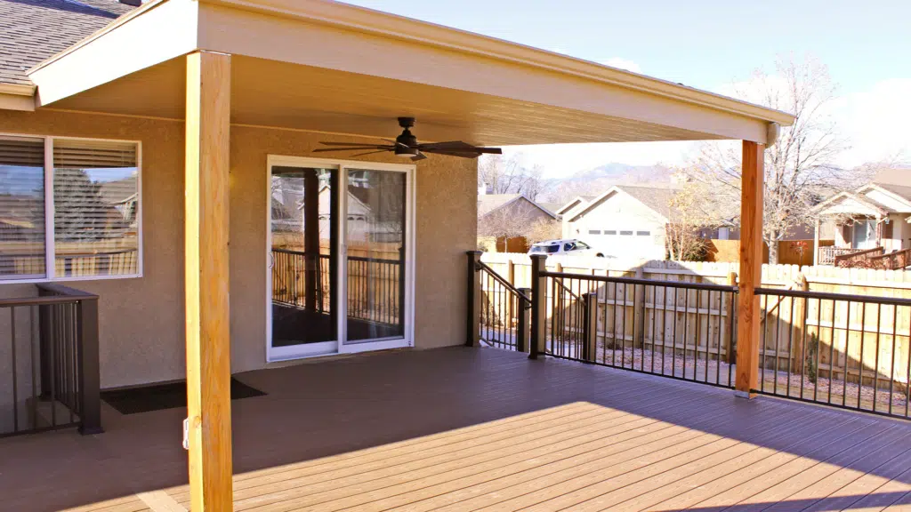 Traditional Patio Cover - Gallery- Footprint Decks and Design proudly serves Colorado Springs, Monument, Castlerock, Denver, Peyton, and Black Forrest.