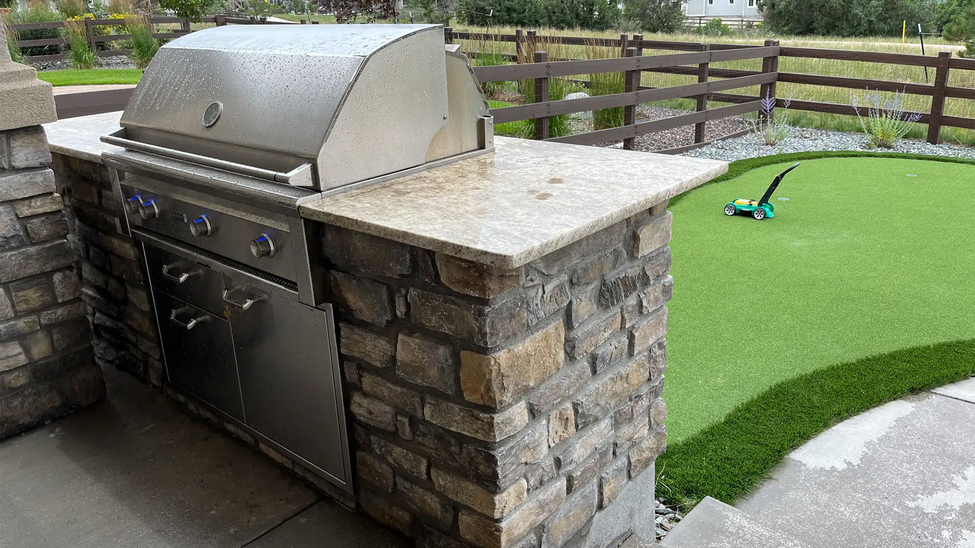 Outdoor Kitchen Fountain Service Area- Footprint Decks and Design