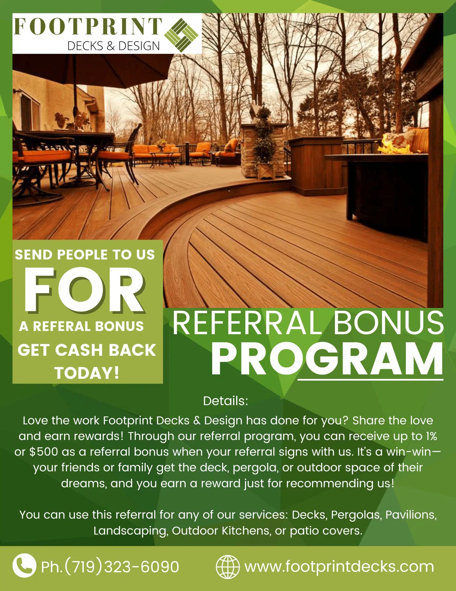 Referral Bonus Program - Footprint Decks and Design 